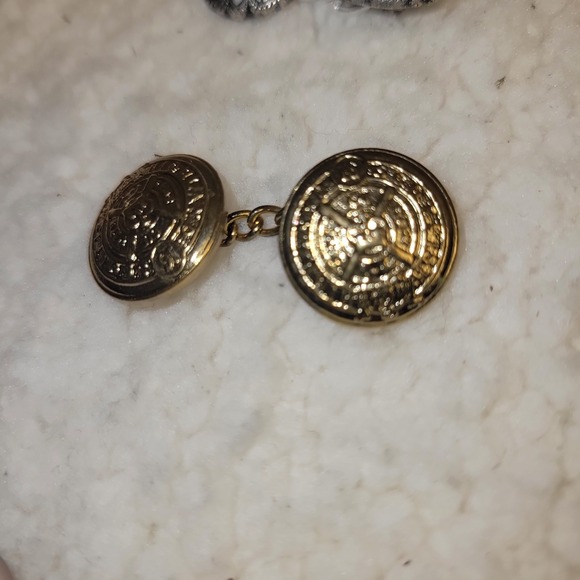 3 Decorative Button Clasps Silver Gold Beige Accent Sweater Cardigan Closure set - Picture 5 of 6